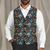 Men's Vibrant Music Print Suit Vest