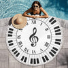 Music Time Piano Round Beach Blanket