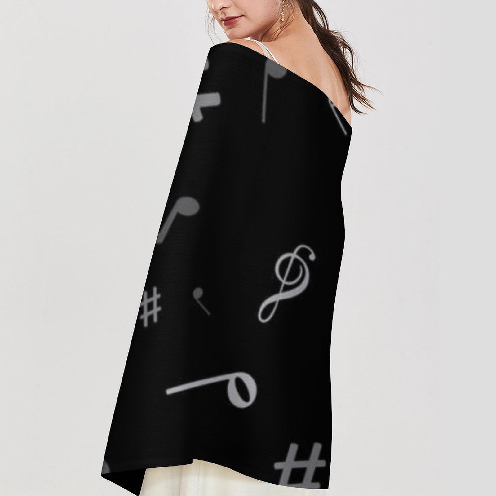 Music Dark Tassel Scarf