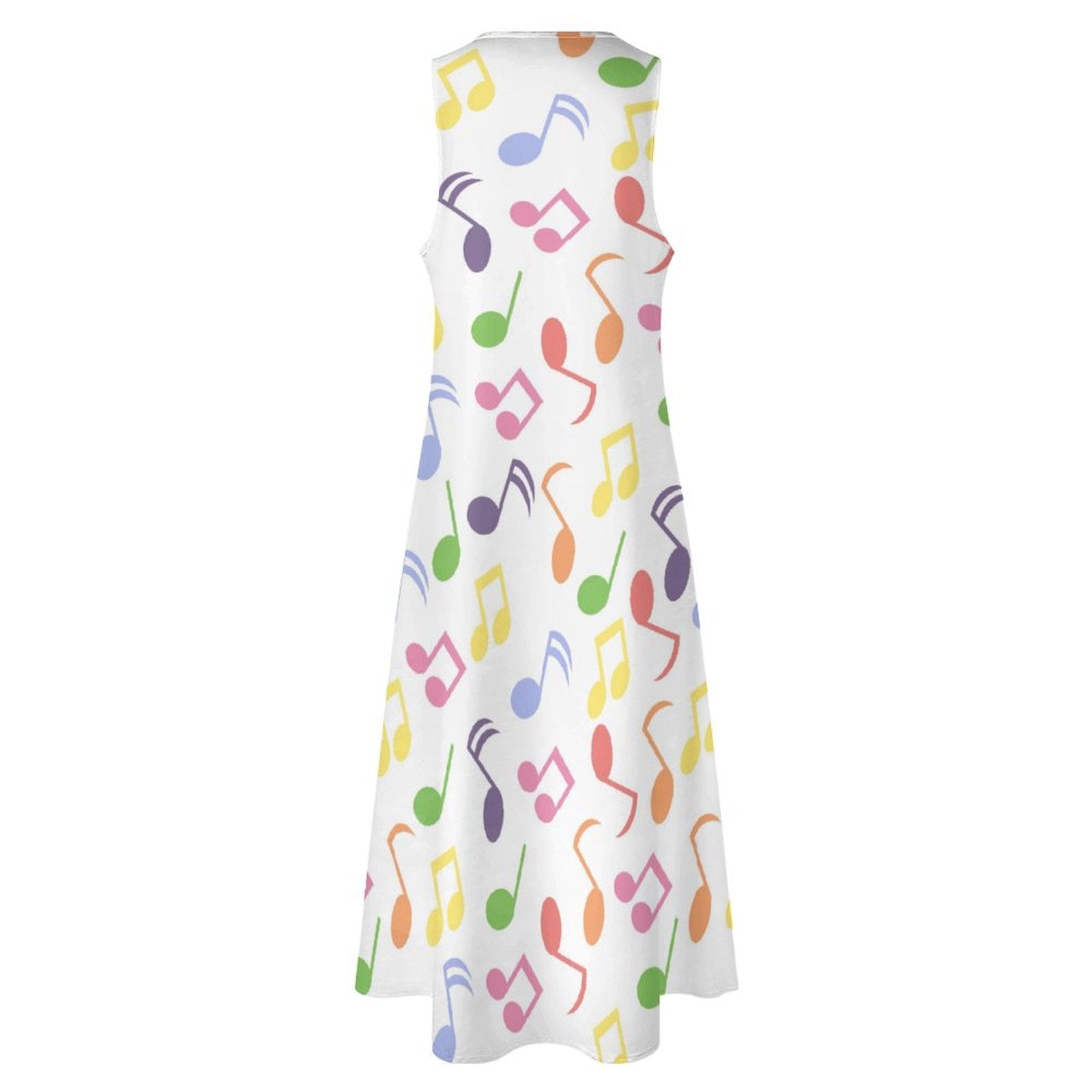 Rainbow Music Notes Sleeveless Long Dress