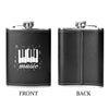 Music Piano 8oz Black Hip Flask