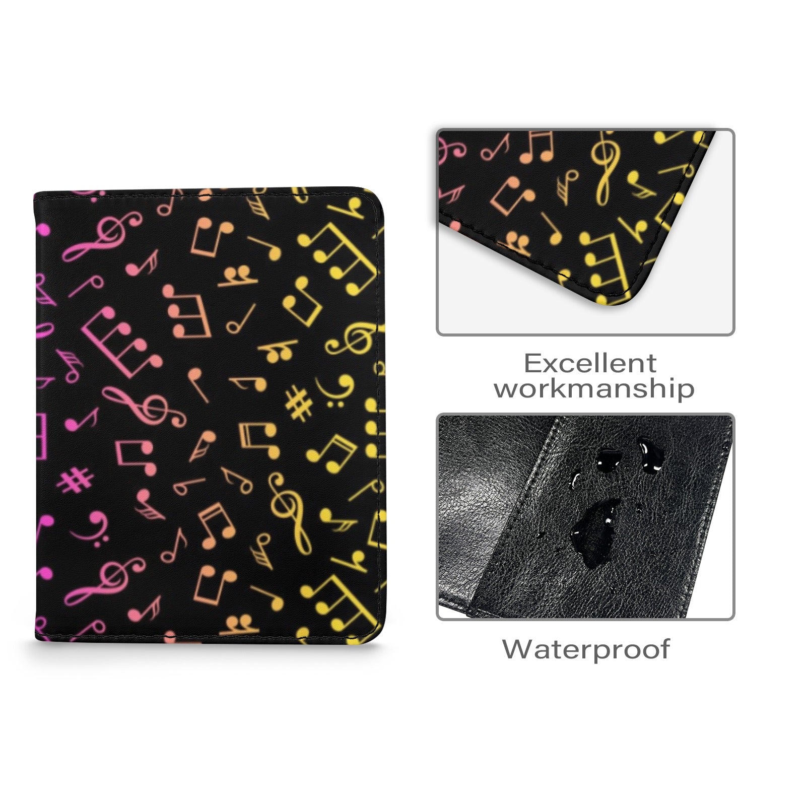 Rainbow Music Notes Passport Holder