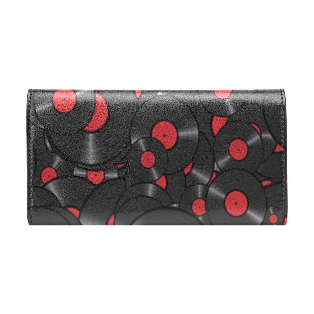 Red Vinyl Record Women's Trifold Wallet