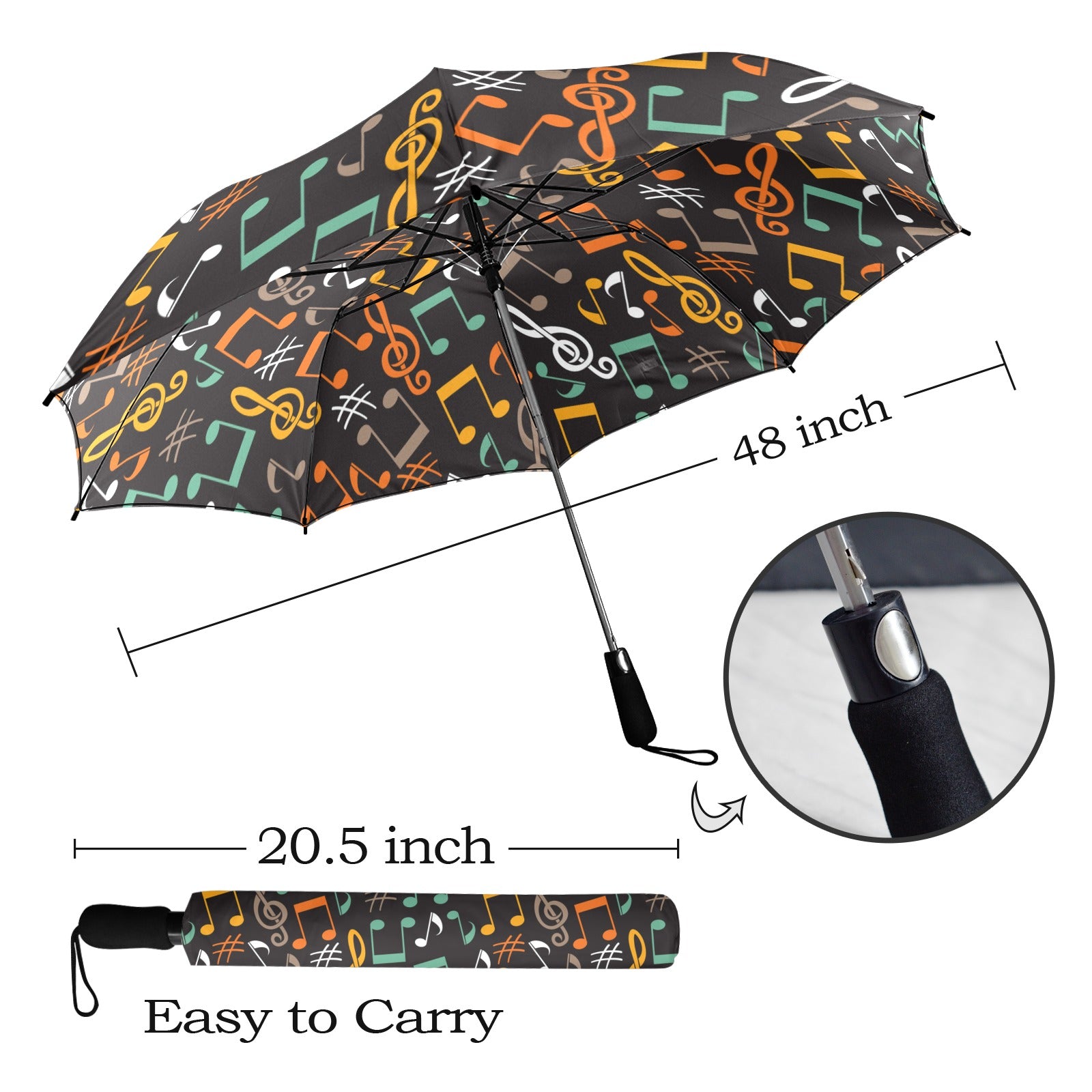 Vivid Music Semi-Automatic Foldable Umbrella