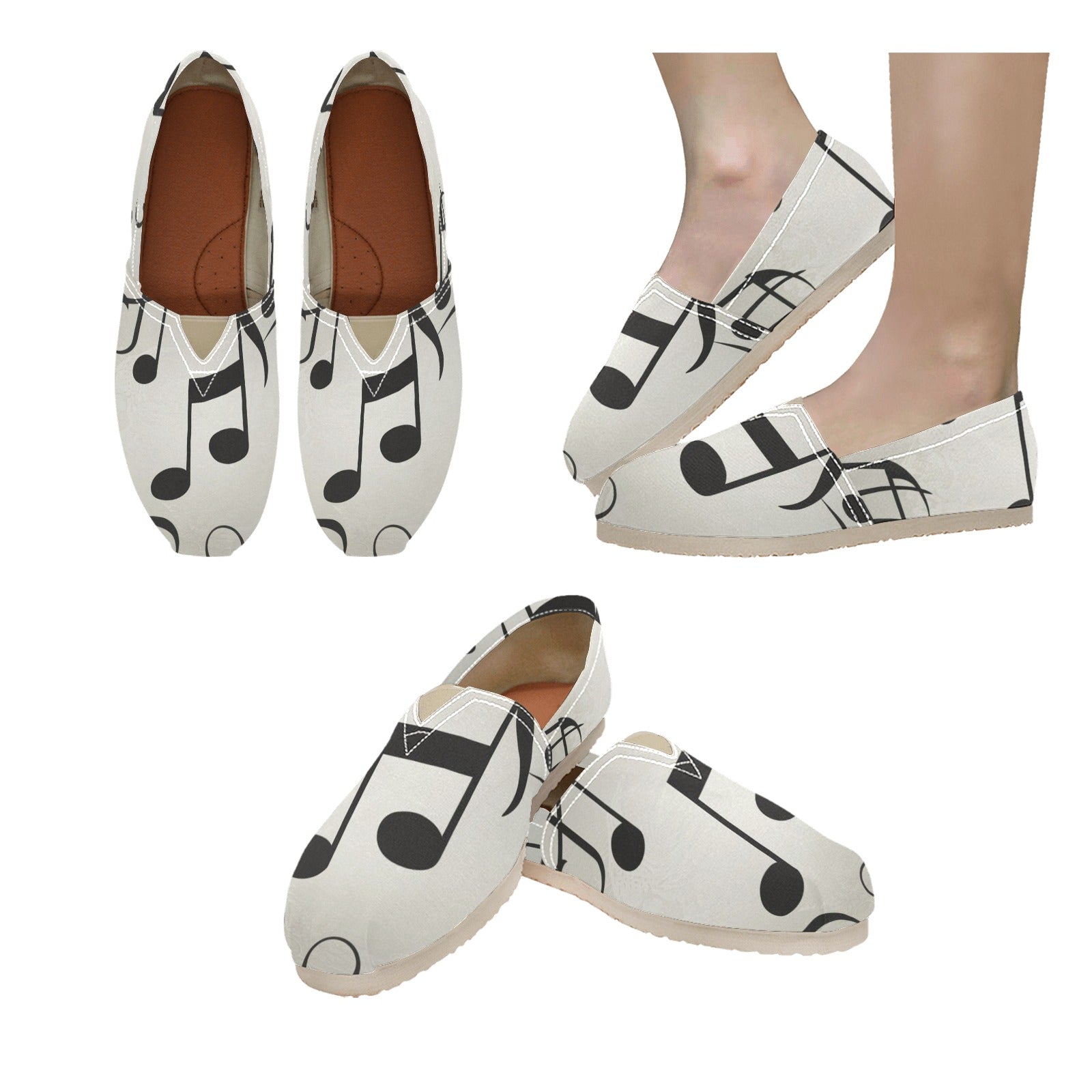 Simple Music Women's Canvas Slip-On Shoes