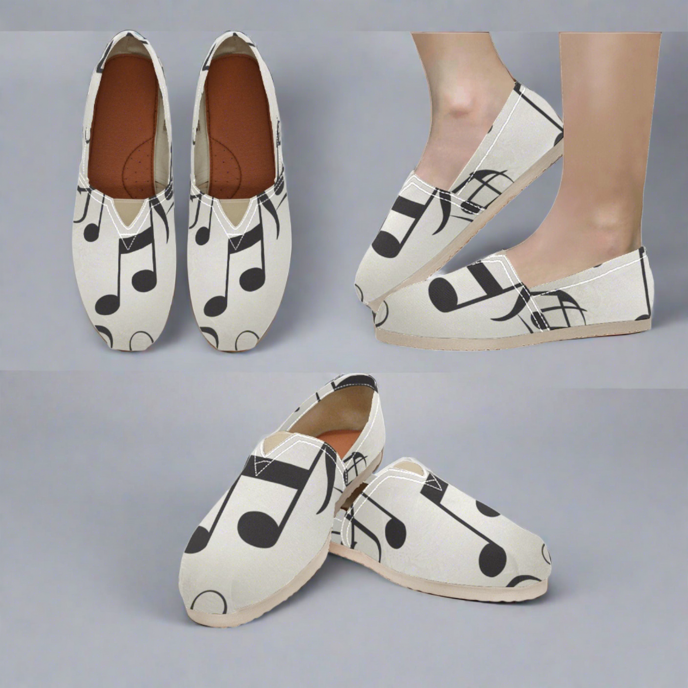 Simple Music Women's Canvas Slip-On Shoes
