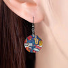 Musical Instruments Round Wooden Earrings