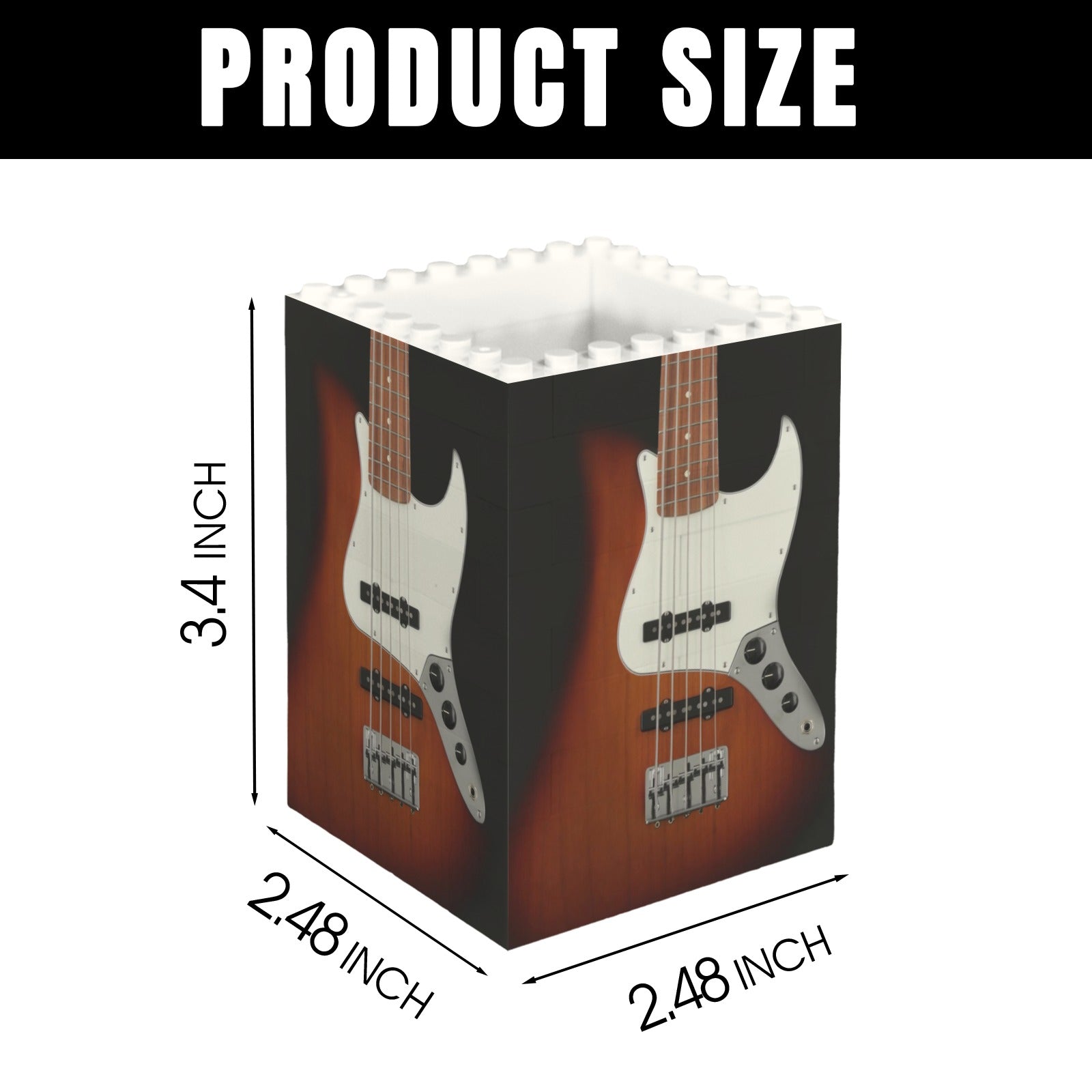Bass Guitar Building Bricks Pencil Holder