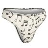 Beige Music Print Women's Cotton Underwear