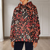 Red & Orange Music Women's Flannel Hoodie