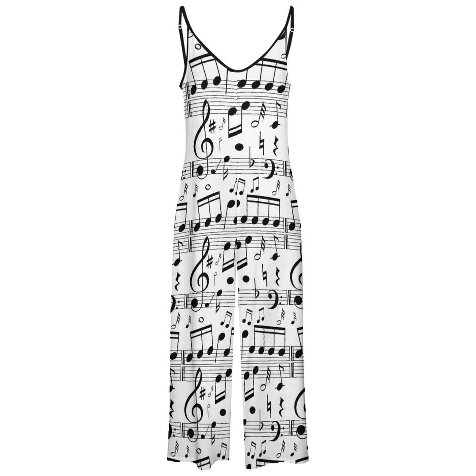 Music Notes Thin Suspender Jumpsuit