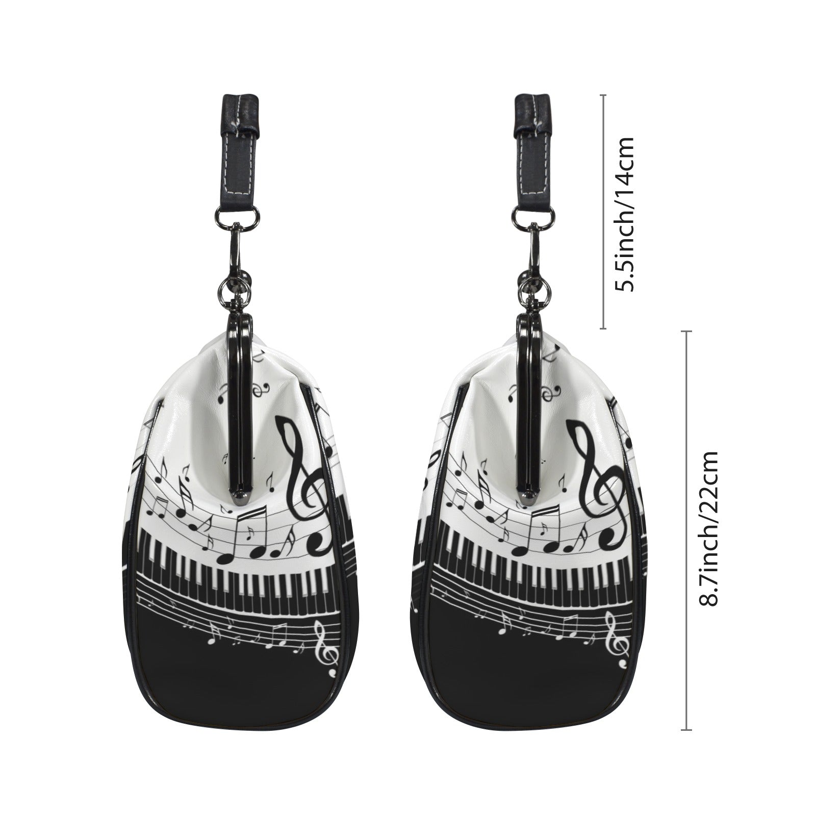 Piano & Music Lovers Kisslock Two-Way Handbag