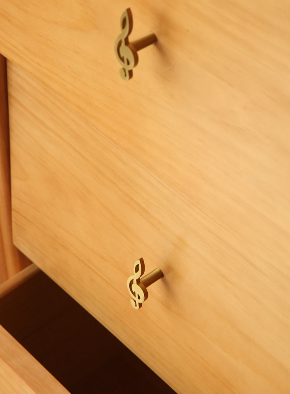 Music Note Brass Furniture Handle Knob