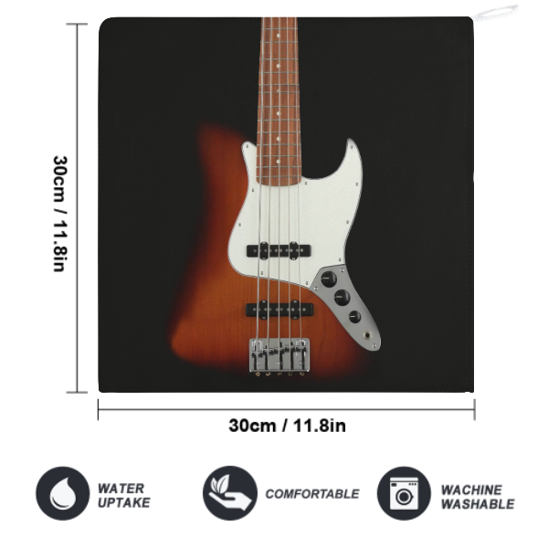 Guitar Black Hand Towel