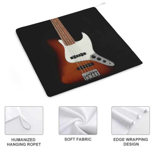 Guitar Black Hand Towel