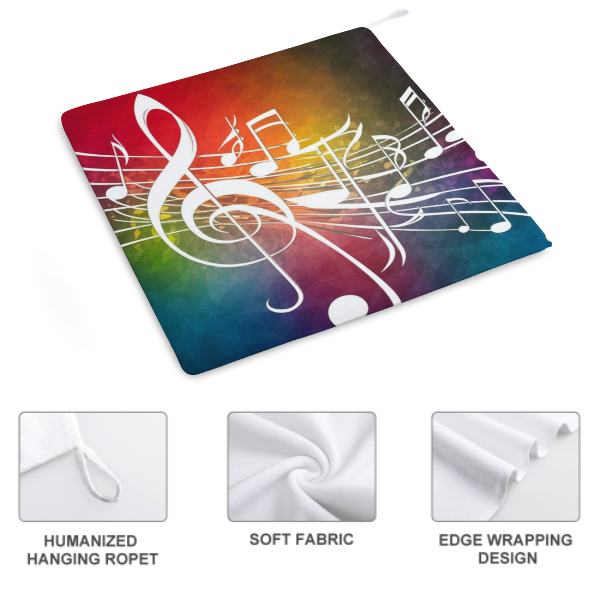 Colorful Music Print Hand Towel