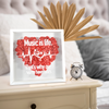 Music Is Life Heartbeats Flower Shadow Box Decor