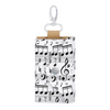 Music Scores White Leather Key Bag