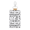 Music Scores White Leather Key Bag