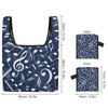 Music Notes Blue Collapsible Shopping Bag