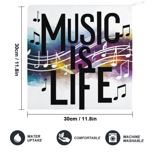 MUSIC IS LIFE Hand Towel