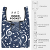 Music Notes Blue Collapsible Shopping Bag