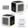 Music Notes Black Print Color Changing Alarm Clock