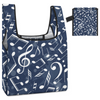 Music Notes Blue Collapsible Shopping Bag