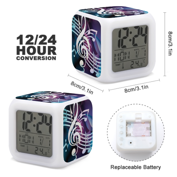 Music Treble Clef Color Changing Alarm Clock - Artistic Pod