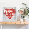 Music Is My Life Flower Shadow Box Decor