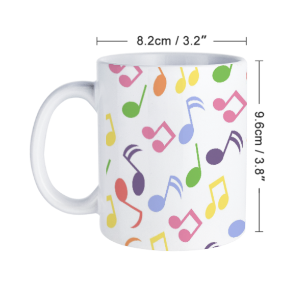 Colorful Music Notes White Mug