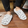 Music Print Men's Non-Slip Cotton Slippers