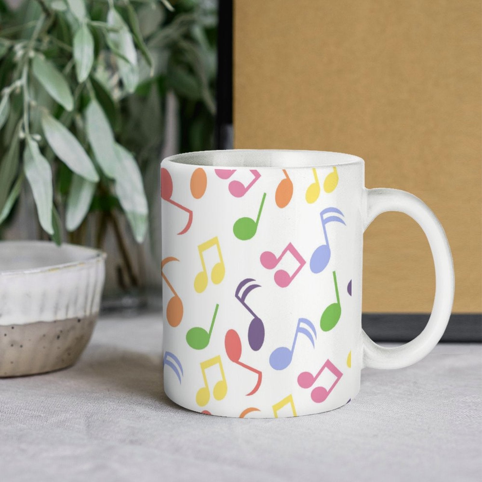 Colorful Music Notes White Mug