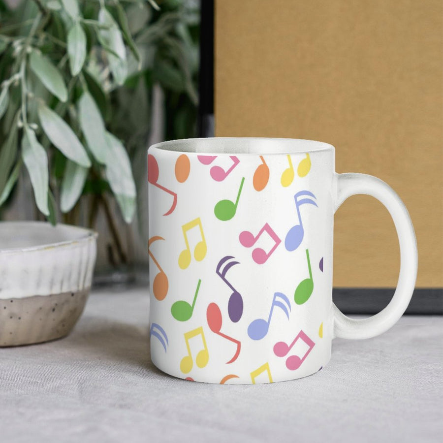 Colorful Music Notes White Mug