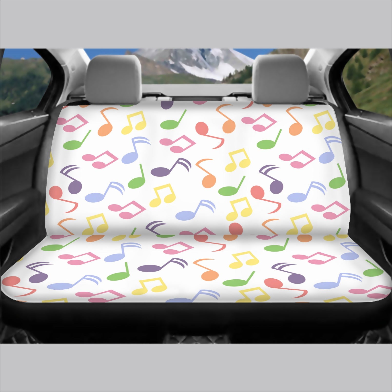 Colorful Music Pattern Car Seat Cover (Full Set)