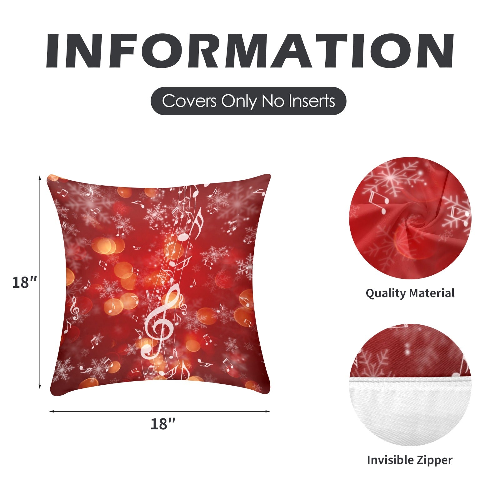Merry Music Christmas Peach Skin Pillowcase Set