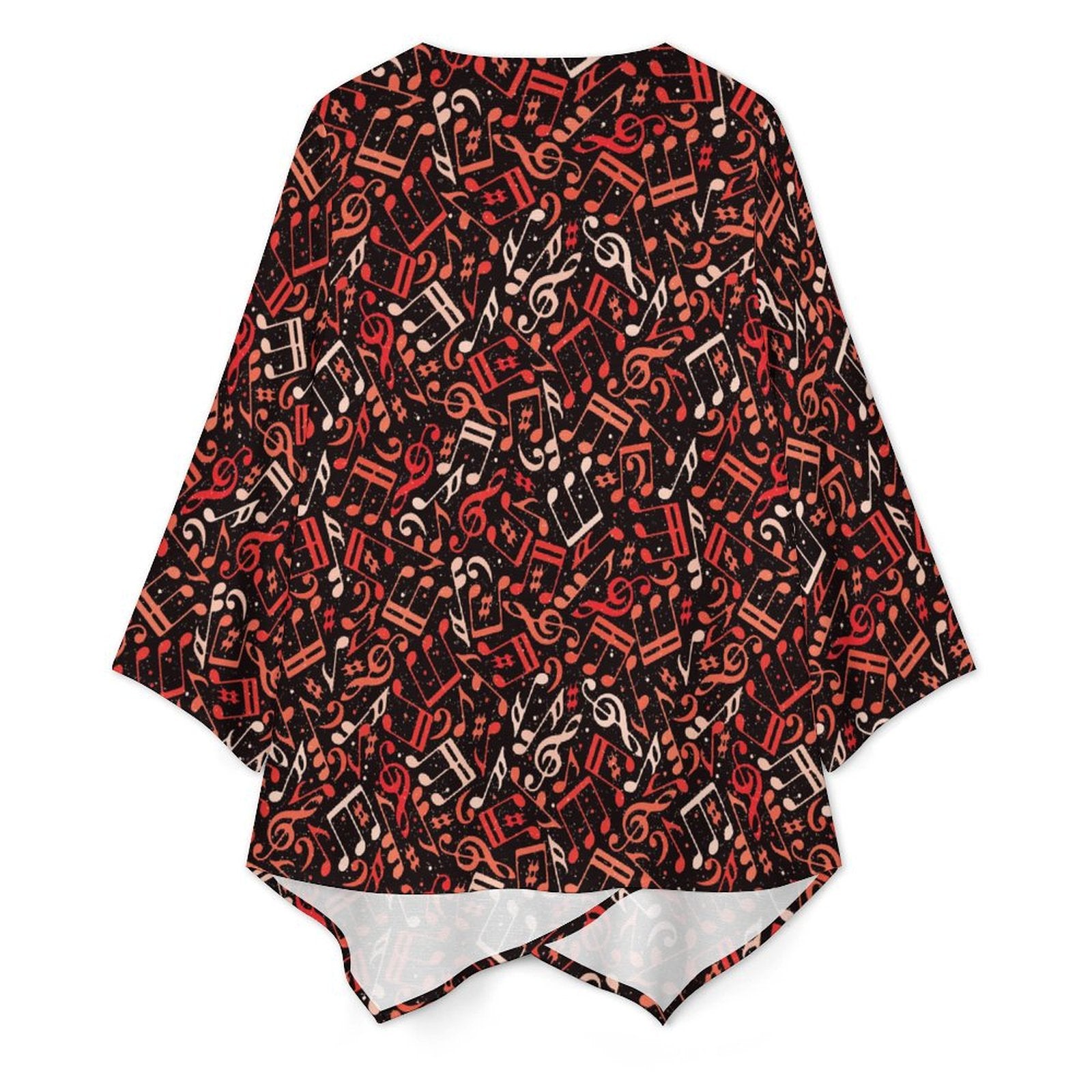 Music Red Women's V-Neck Zip Top