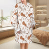 Violin Pattern Women's Blanket Hoodie