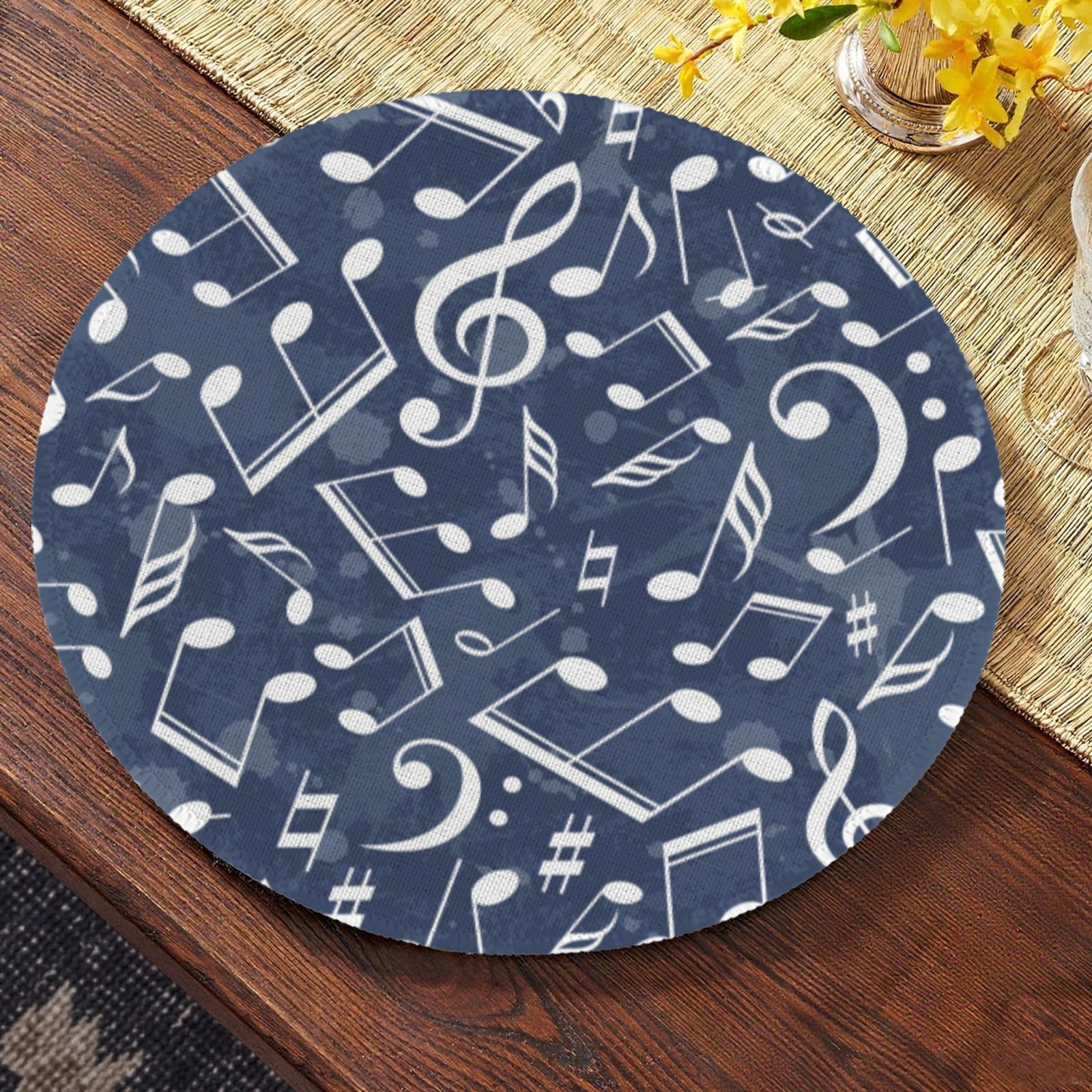 [USA Only] Music Blue Round Placemat