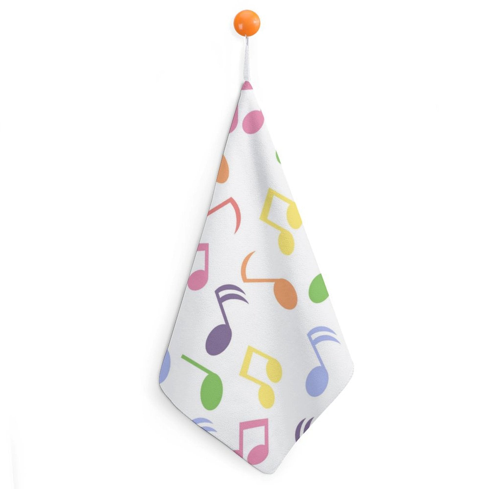 Rainbow Music Notes Hand Towel
