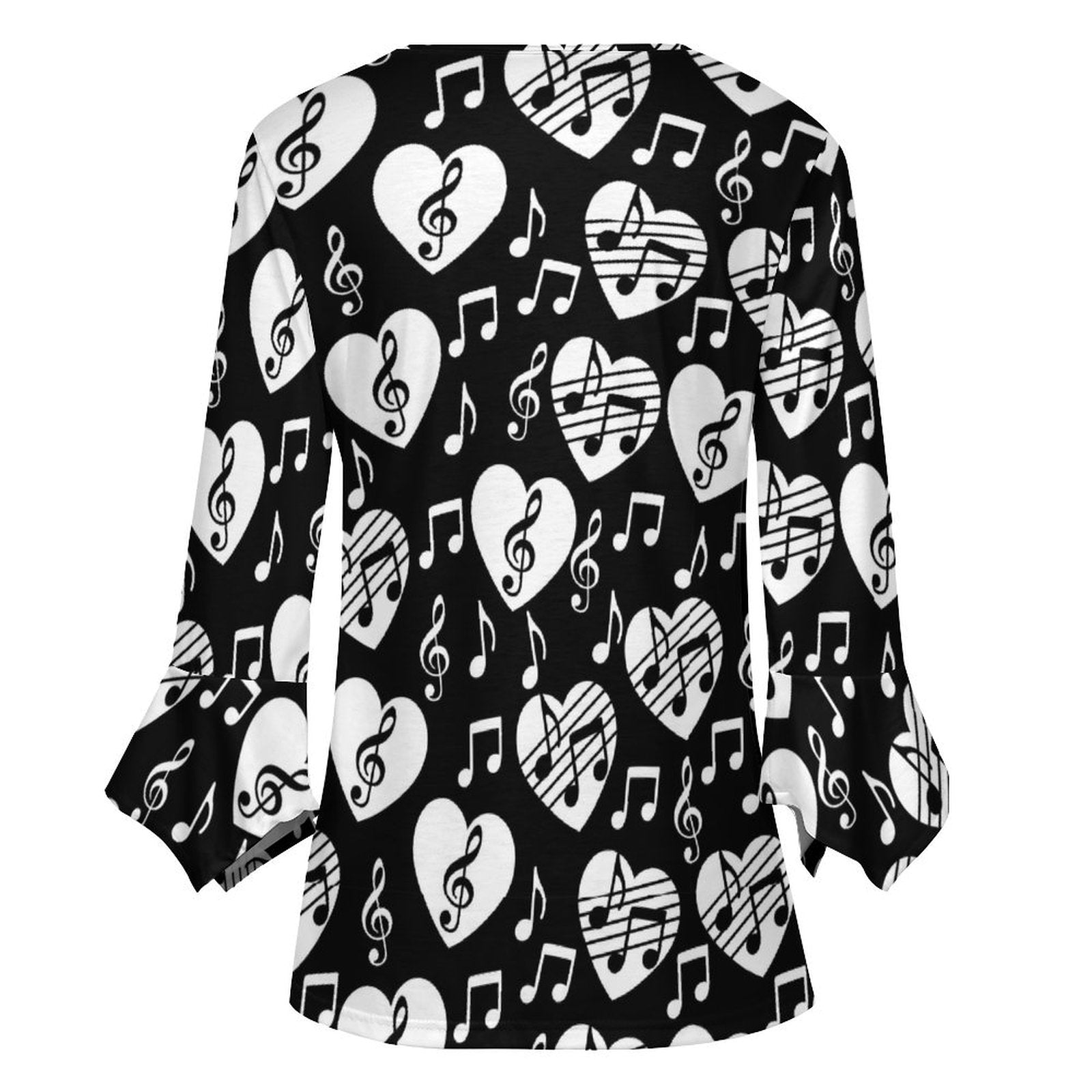 BNW Music Heart Ruffled Petal Sleeve Top