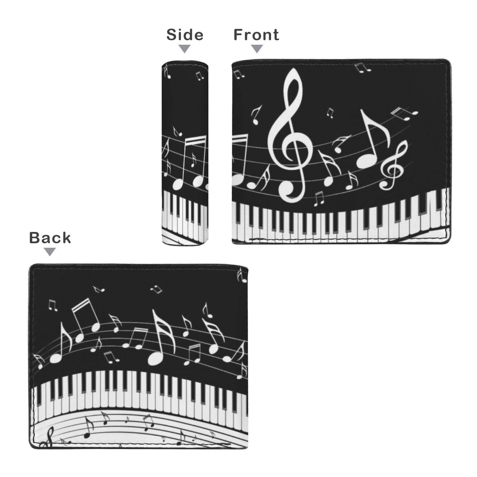 Music & Piano Keys Men's Bifold Wallet