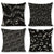Music Black Linen Pillowcase (Set of 4)