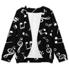 Music Notes Women's Drop Shoulder Cardigan