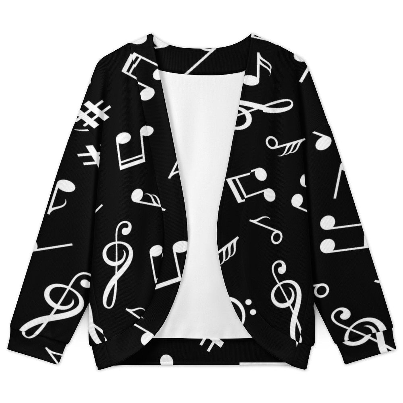 Music Notes Women's Drop Shoulder Cardigan