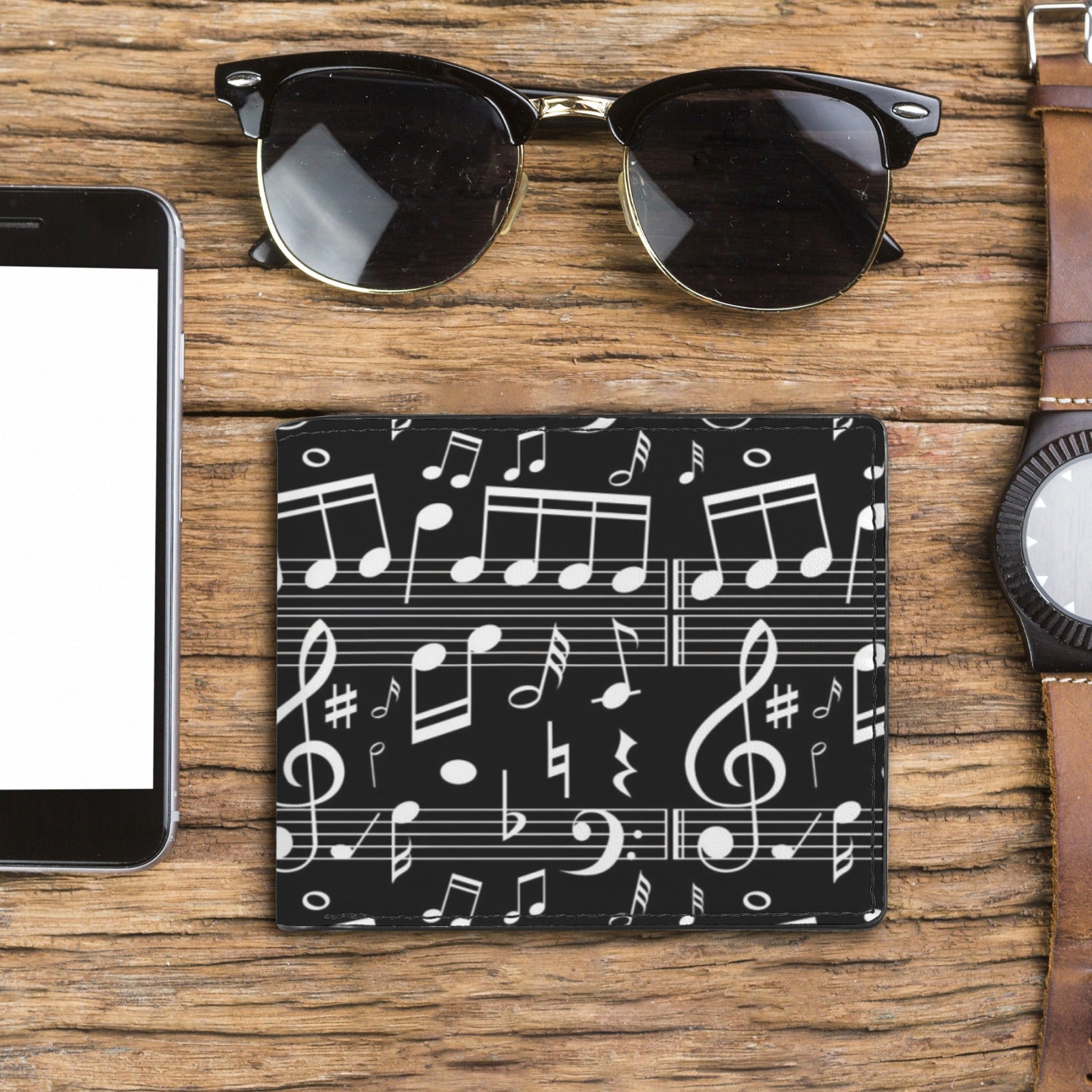 Music Scores Men's Bifold Wallet (Photo Slot)