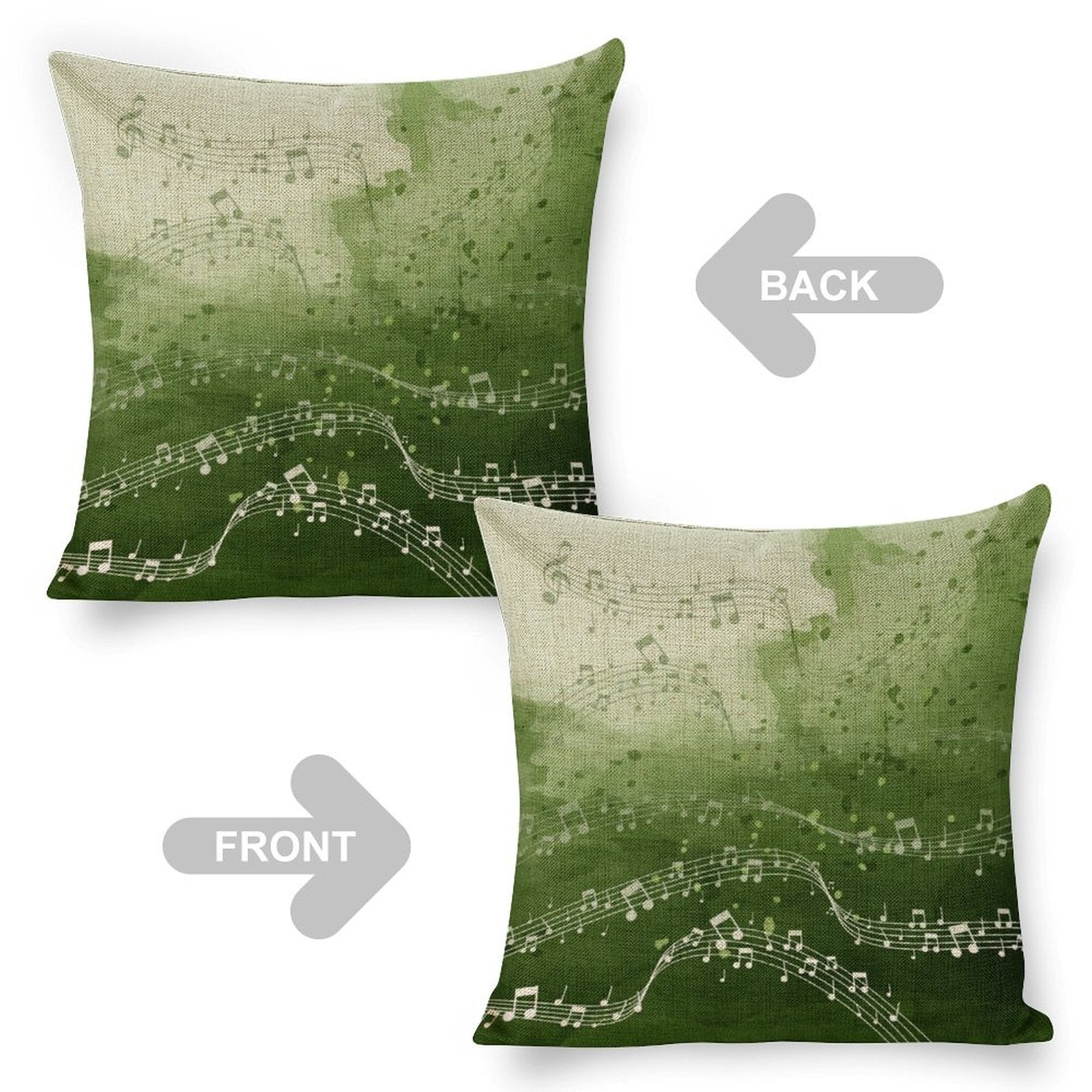 Watercolor Music Linen Pillowcase (Set of 4)