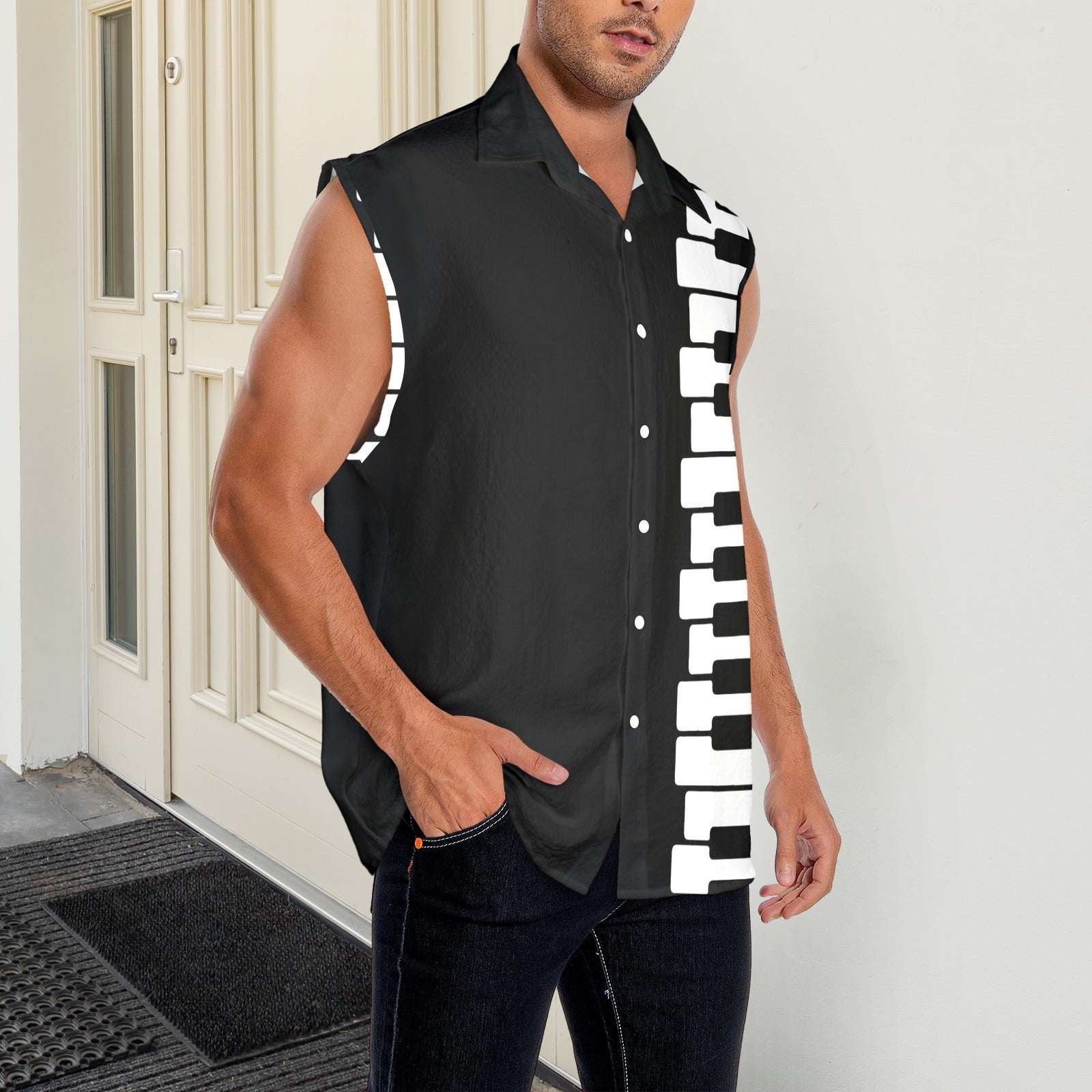 Piano Keys Men's Sleeveless Shirt