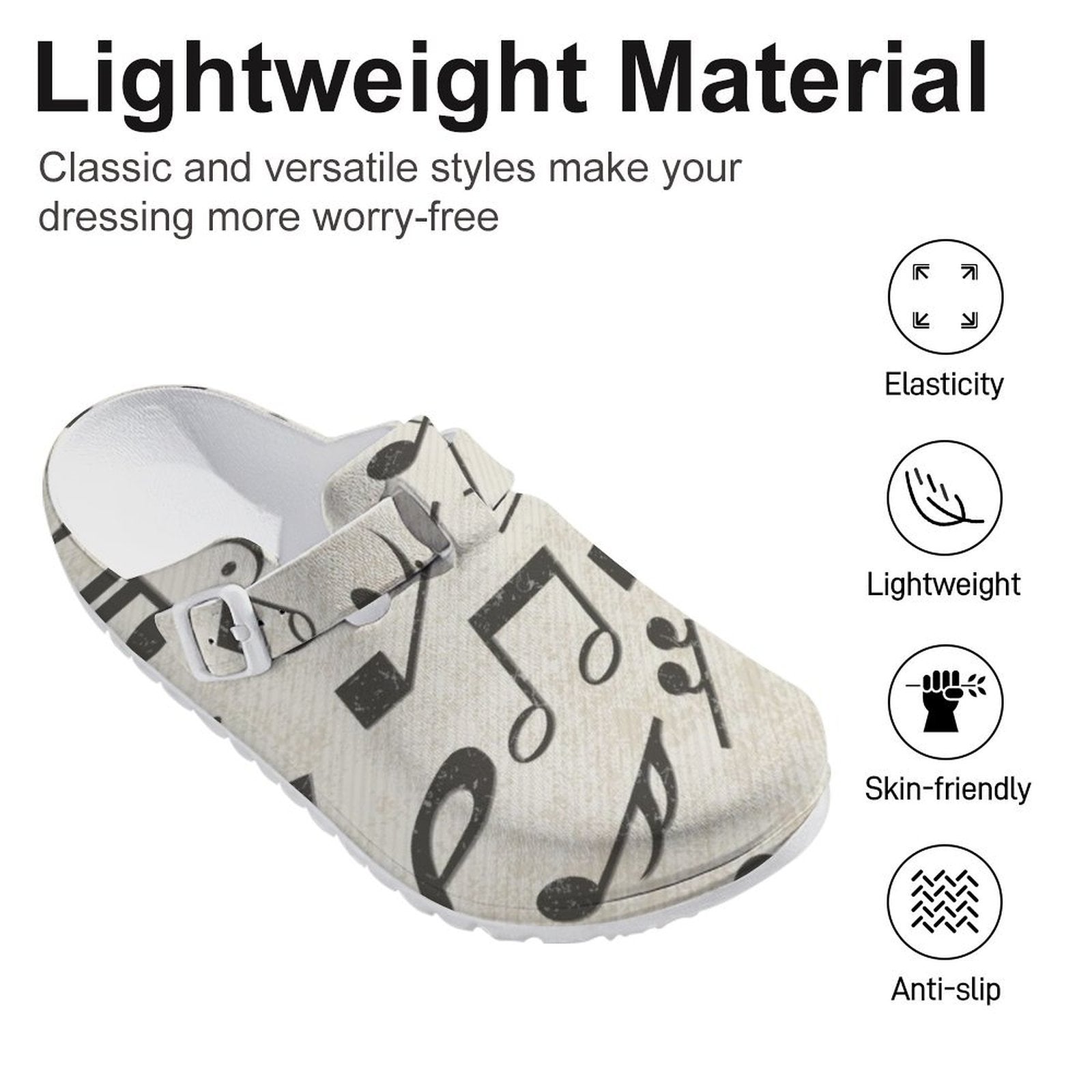 Music Light Women's Buckle Clog