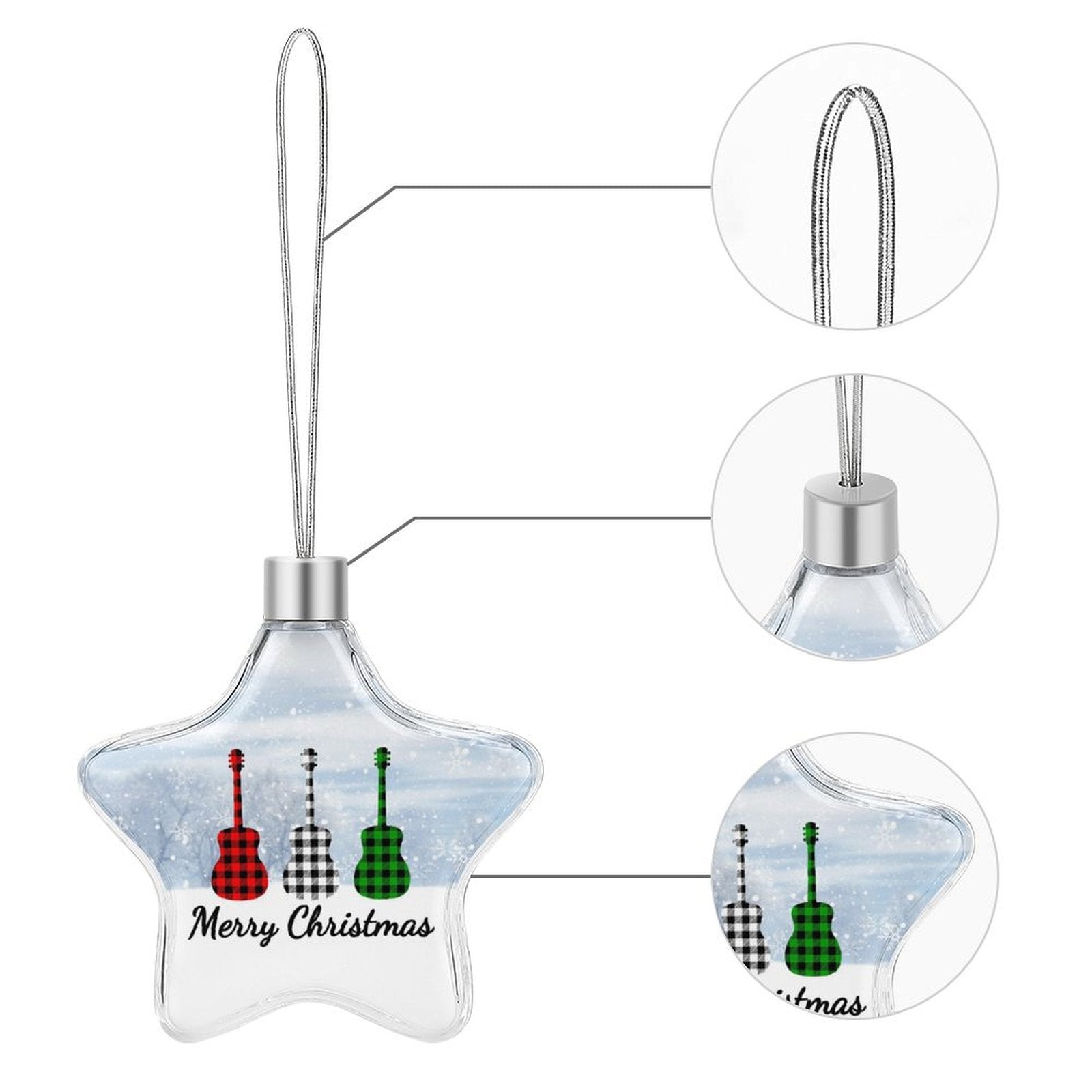 Guitar Christmas Hanging Star